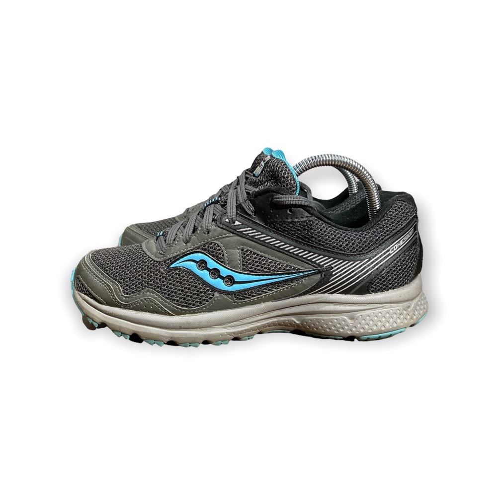 Saucony Grid Cohesion 10 Womens Grey Lace Up Athletic Running Shoes Sz 9